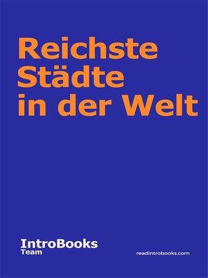Reichste Städte in der Welt - ebook